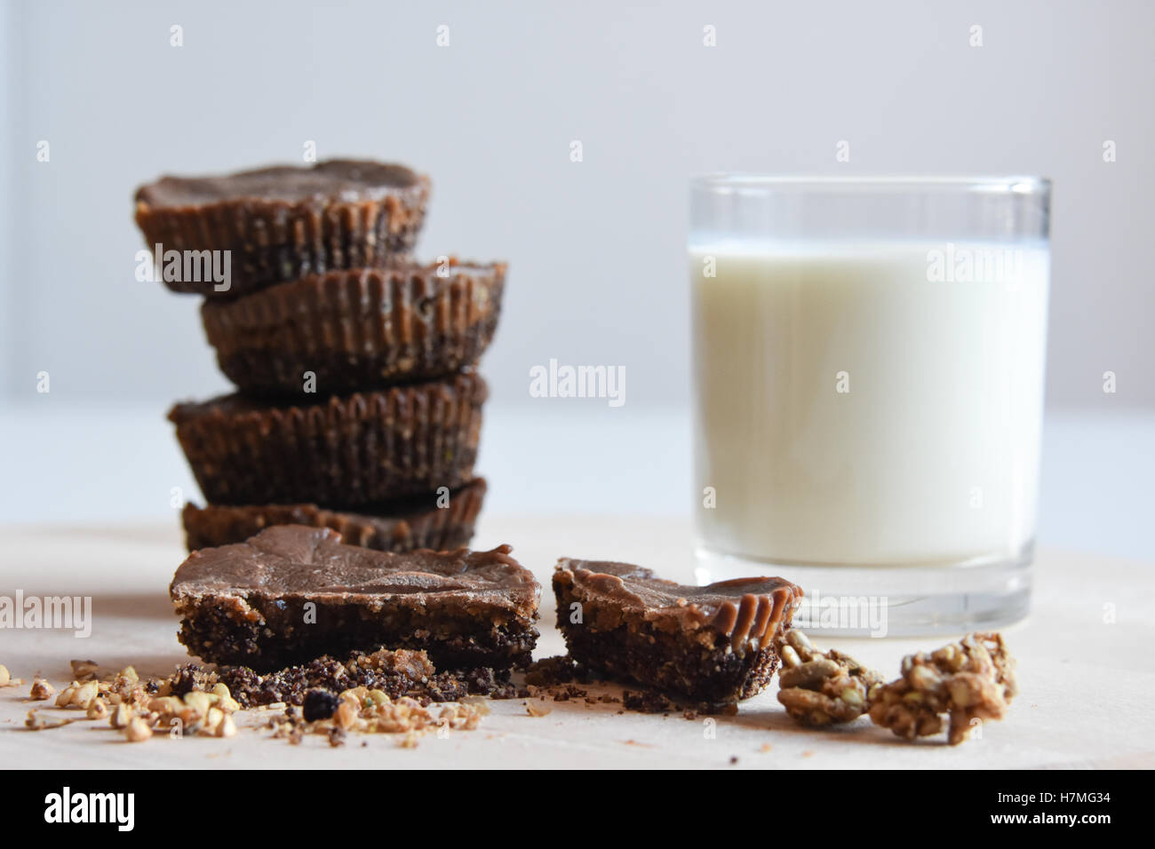 Healthy Breakfast Cocoa Dates Tart Stock Photo