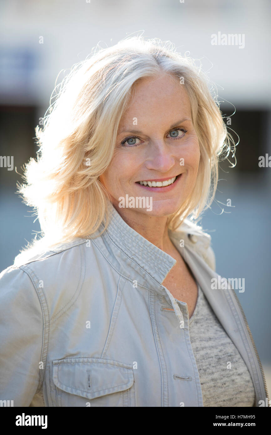 Portrait of a pretty mature woman Stock Photo