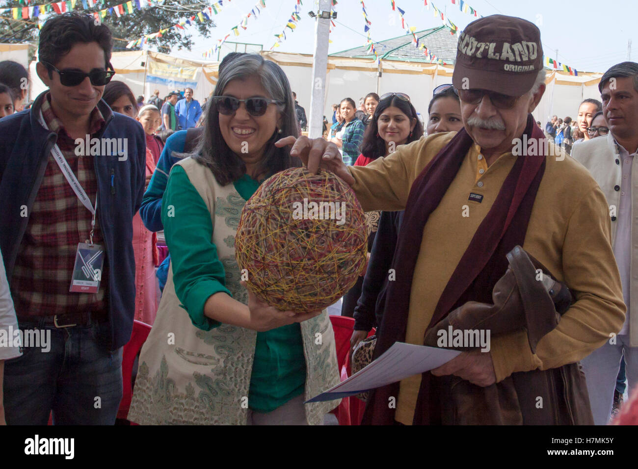 Mcleodganj, India. 06th Nov, 2016. Naseeruddin Shah, veteran film actor watching a lampshade as he arrived at TCV, Dharamshala where he attended the last day of 5th Dharamshala International film festival on Sunday. © Shailesh Bhatnagar/Pacific Press/Alamy Live News Stock Photo