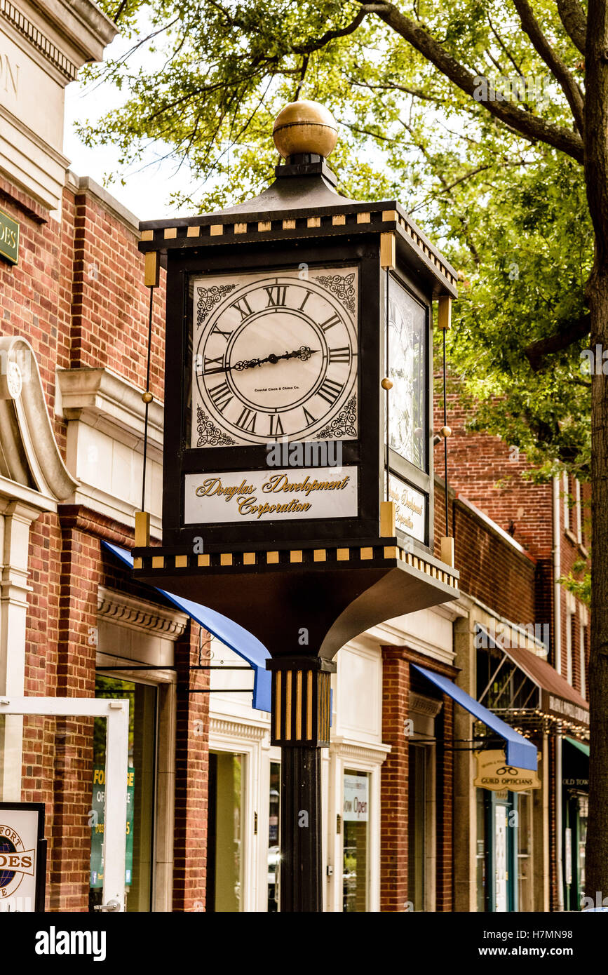 Fourdial post clock, North Washington Street, Alexandria, Virginia