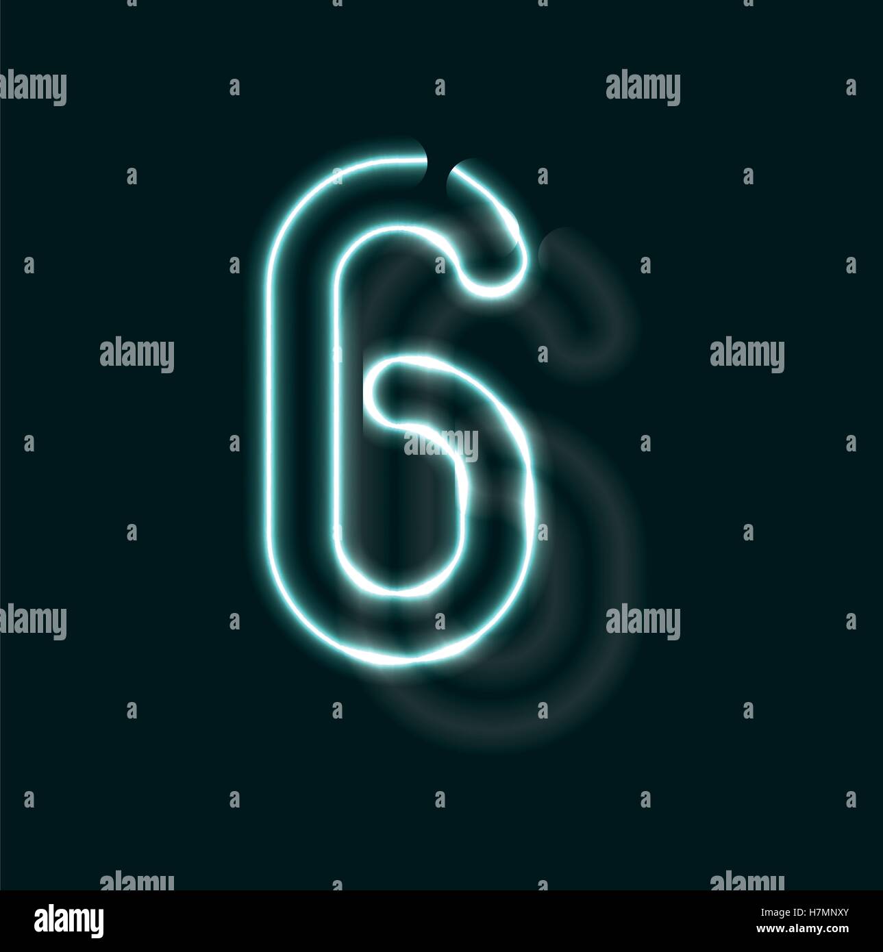 Neon alphabet. Glowing contour font. Realistic vector letter of neon tubes. Vector illustration. Unusual ABC. Stock Vector