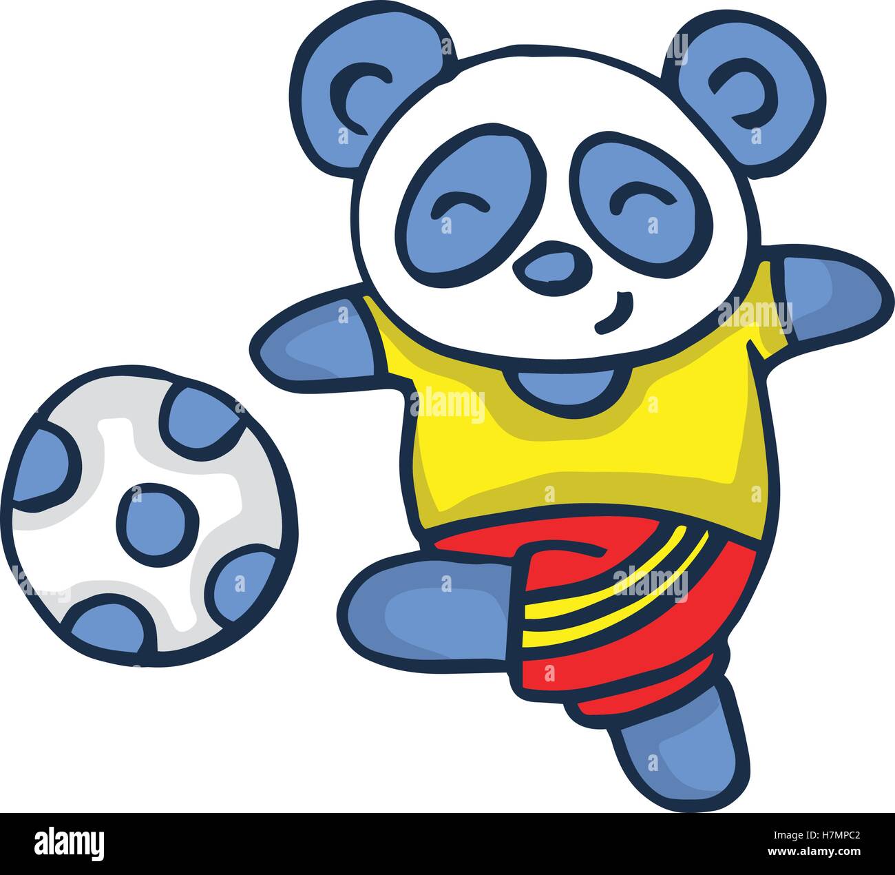 Panda Playing Football Vector Illustration Collection Stock Stock Vector Image Art Alamy