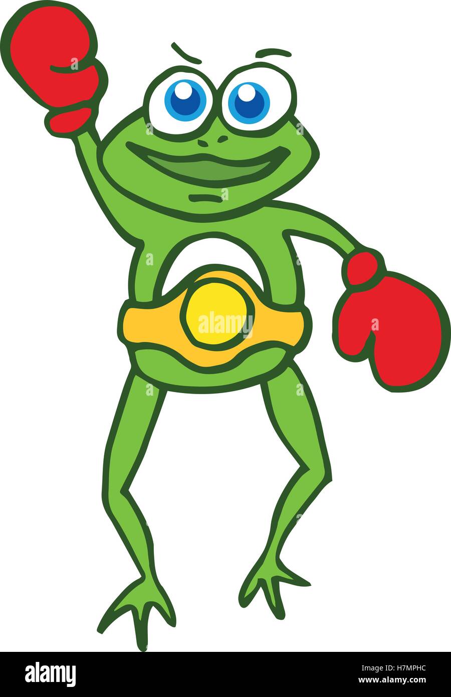 Boxing Frog Boxing frog happy cartoon vector illustration collection Stock Vector ...