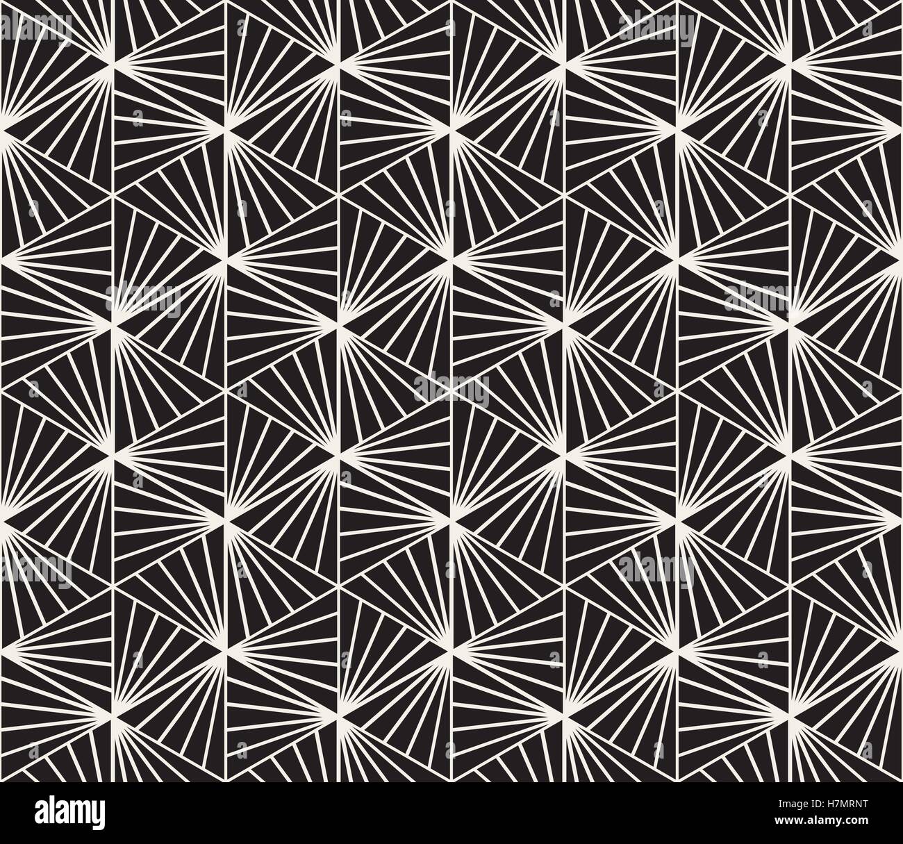 Vector Seamless Black and White Geometric Burst Lines Triangle Pattern ...