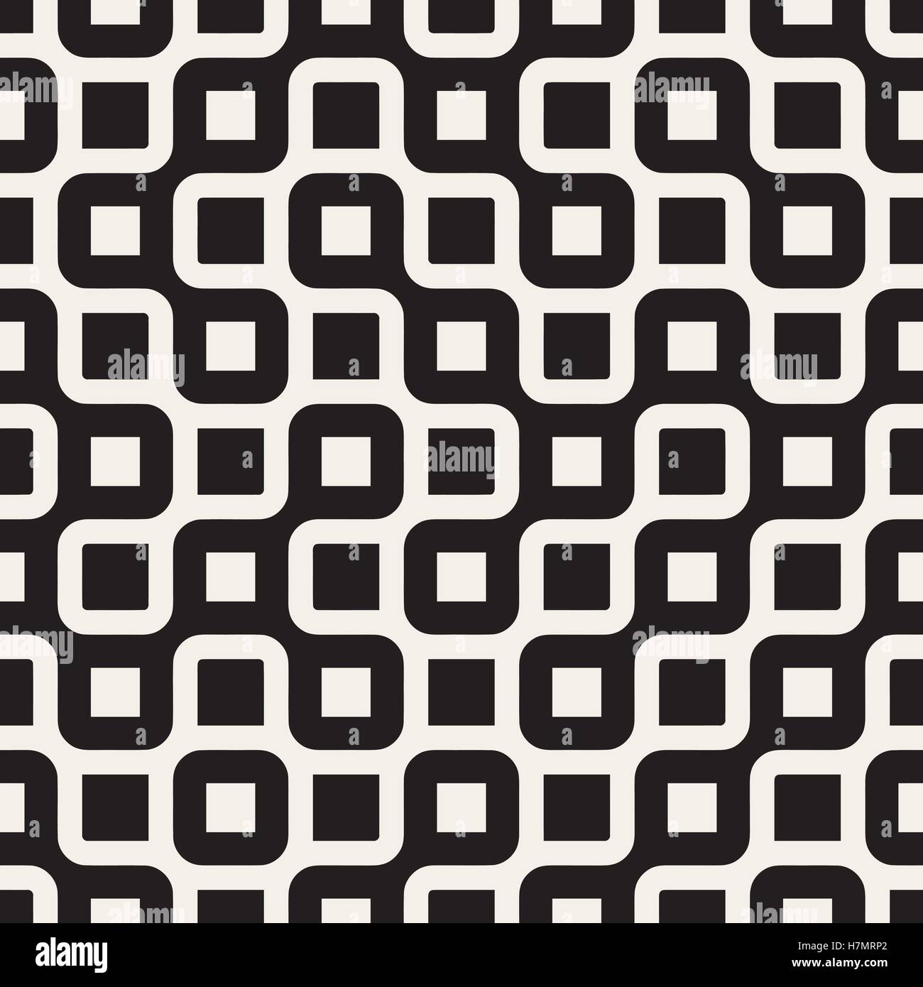 Vector Seamless Black And White Rounded Irregular Maze Lines Pattern ...