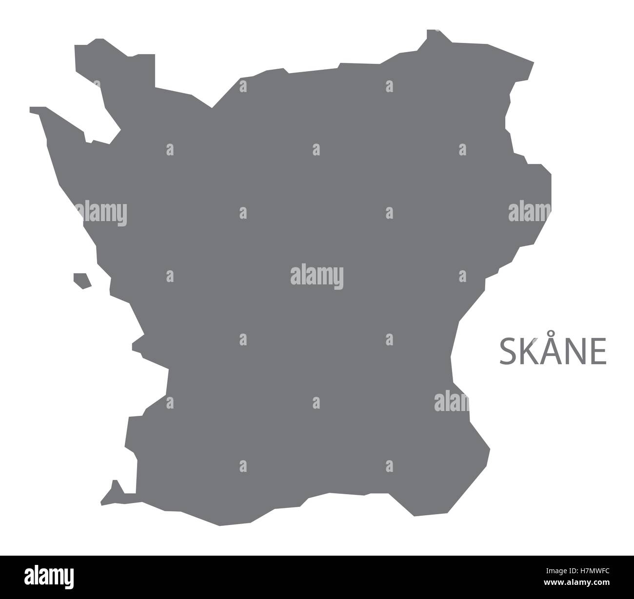 Skane Sweden Map grey Stock Vector