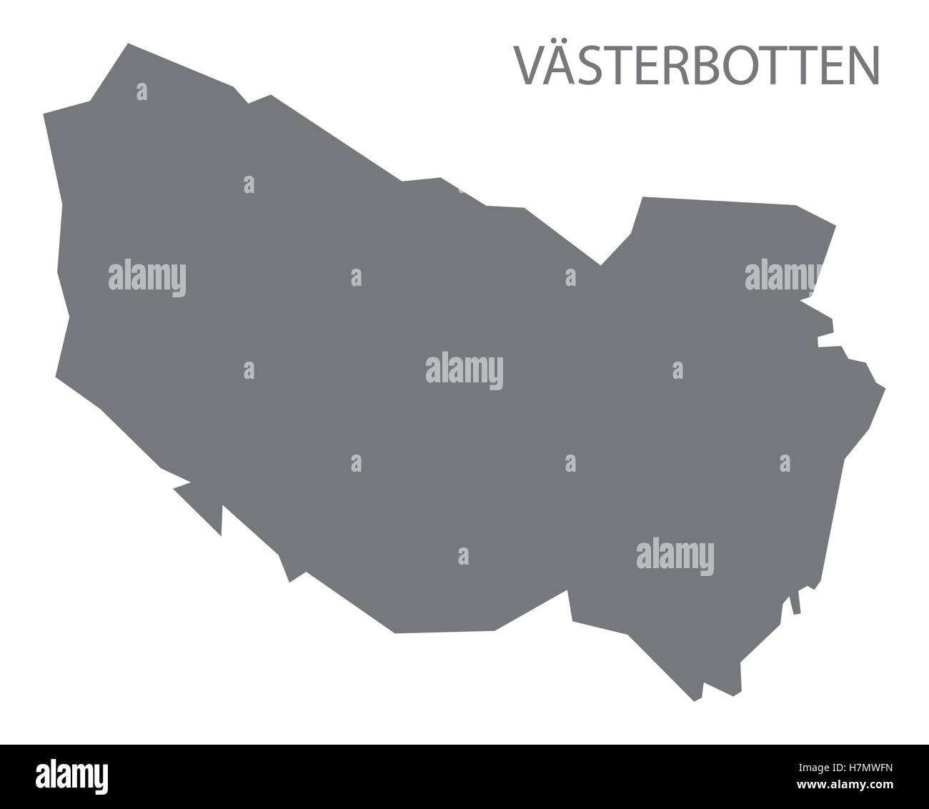 Vasterbotten Sweden Map grey Stock Vector