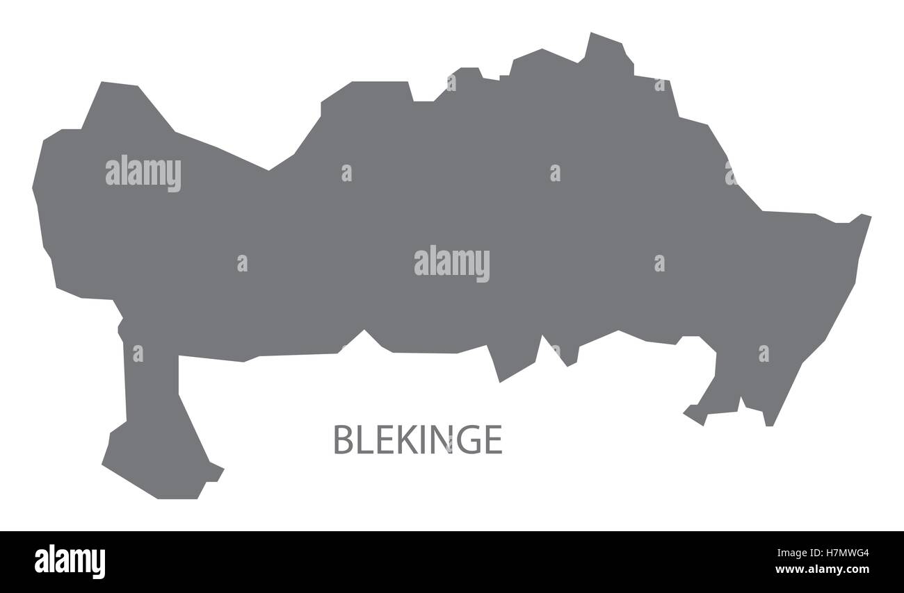 Blekinge Sweden Map grey Stock Vector