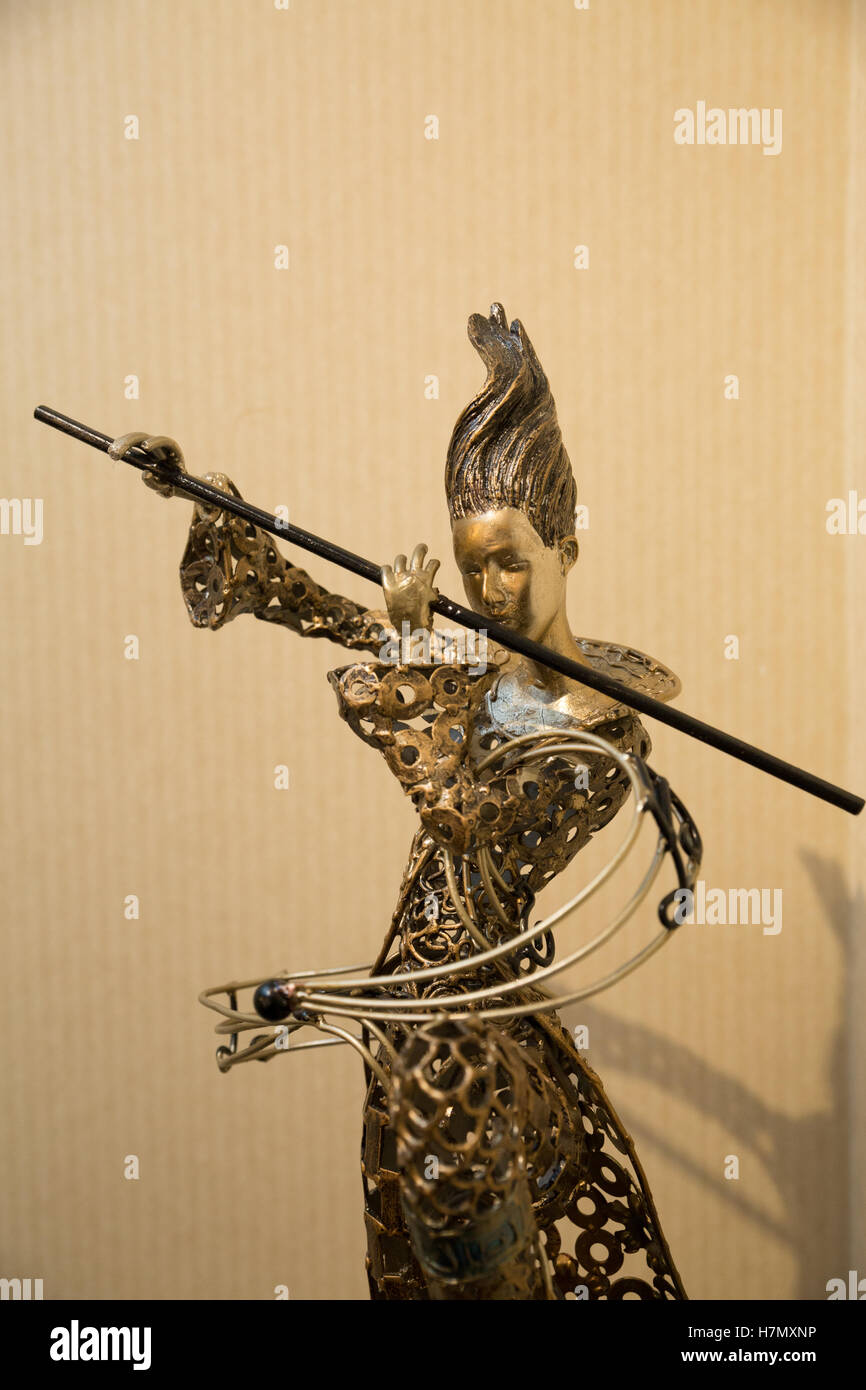 metal sculpture flute player Stock Photo Alamy