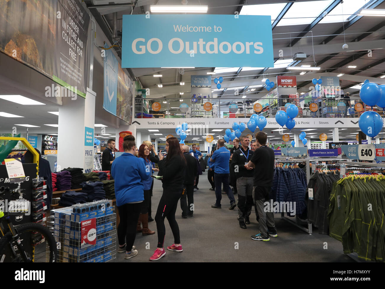 A general view of the shop floor at GO Outdoors Nottingham Stock Photo Alamy
