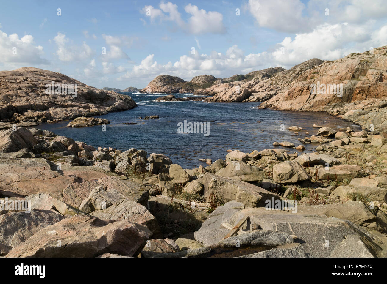 Sea view and rocks at  Lindesnes, Norway Stock Photo