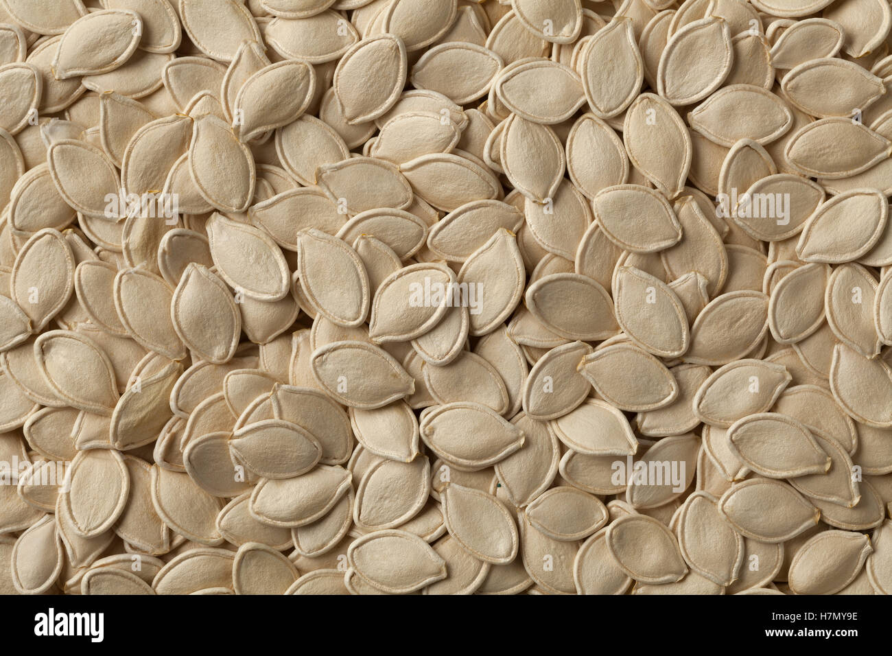 Dried raw pumpkin seeds full frame Stock Photo