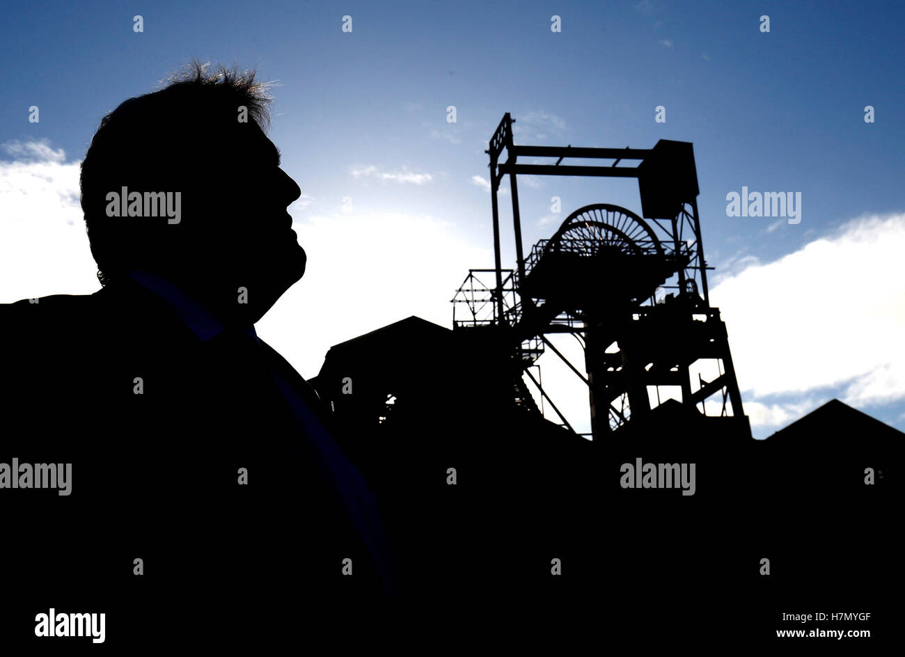 Former miner and MP for Midlothian David Hamilton at the National Mining Museum Scotland, Newtongrange, Midlothian, where an appeal was made for an inquiry into Scottish policing during the Miners' Strike. Stock Photo