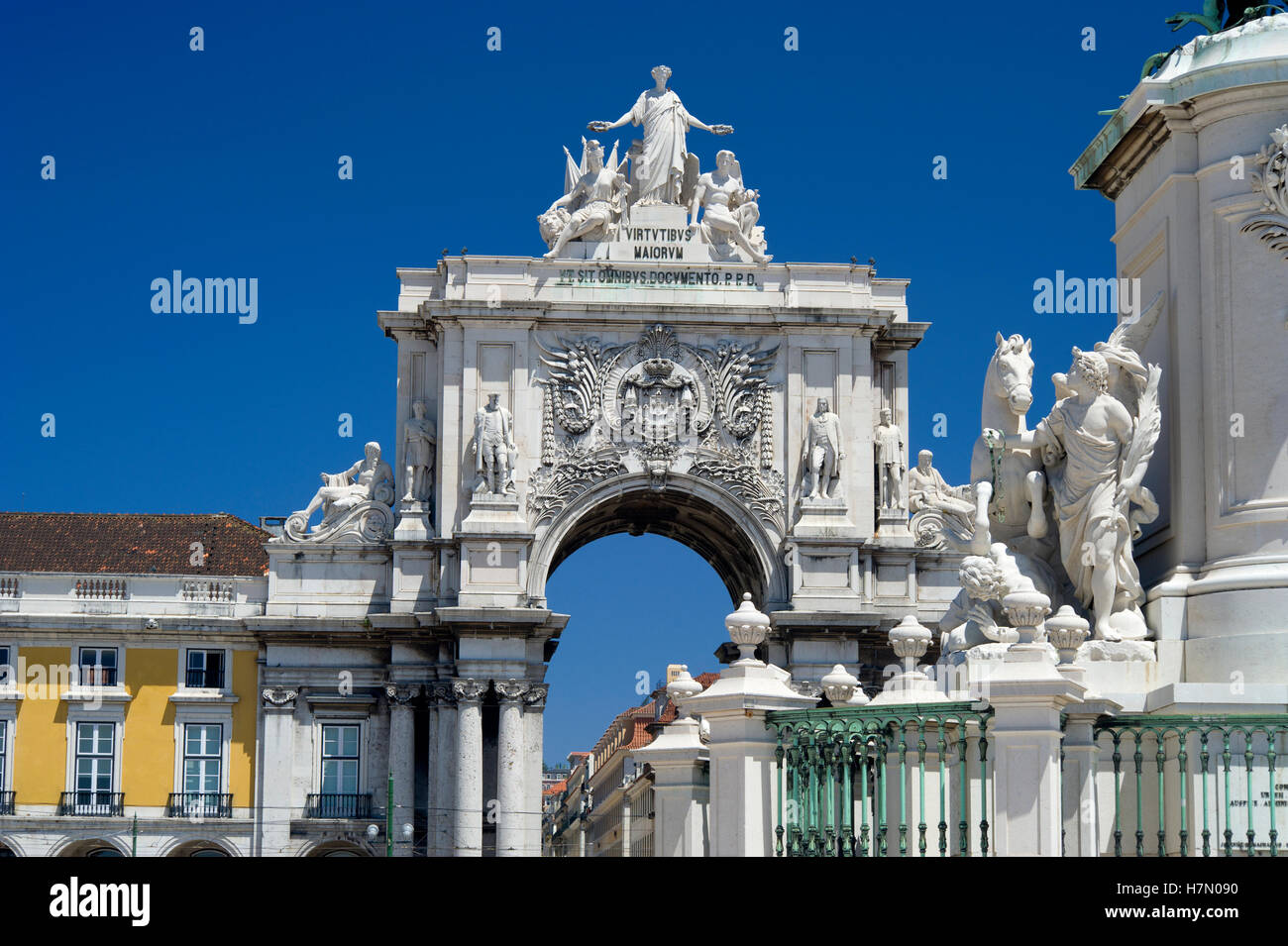 Portugal, Lisbon, Praca do Comercio, the Arco do Triunfo Stock Photo