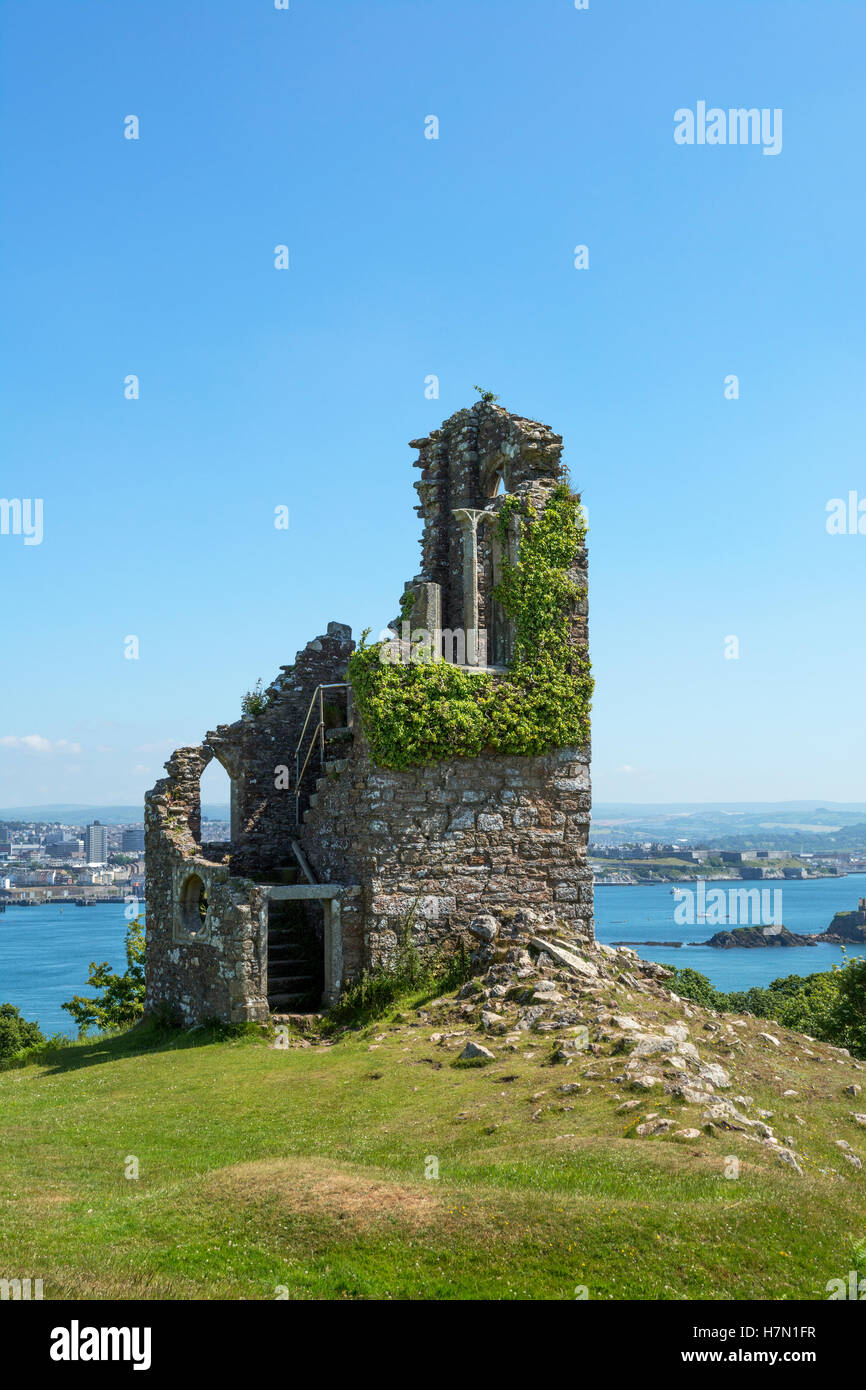 a folly at mount edgcumbe in cornwall, england, uk Stock Photo