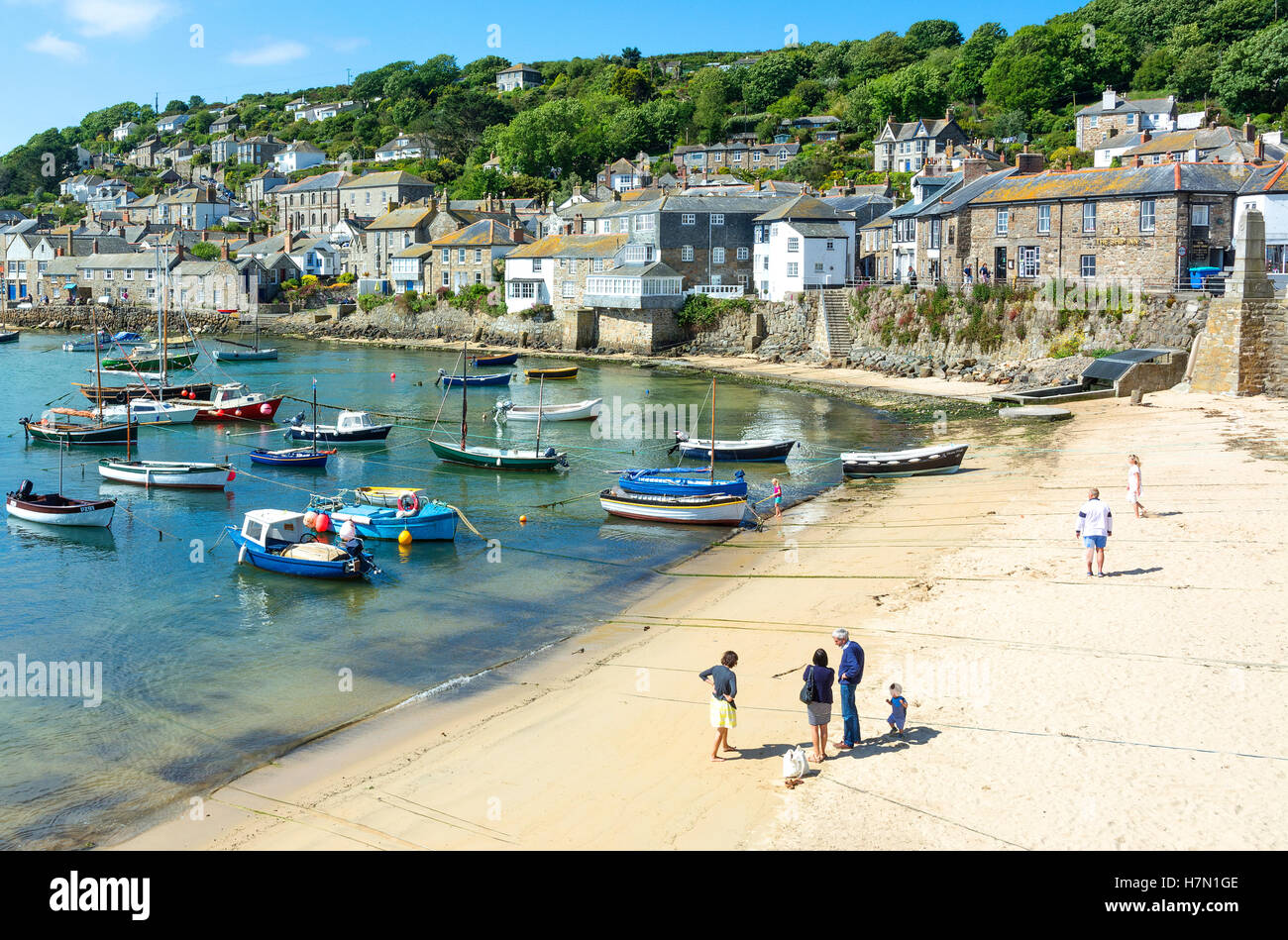 The harbour at Mousehole in Cornwall, England, UK Stock Photo