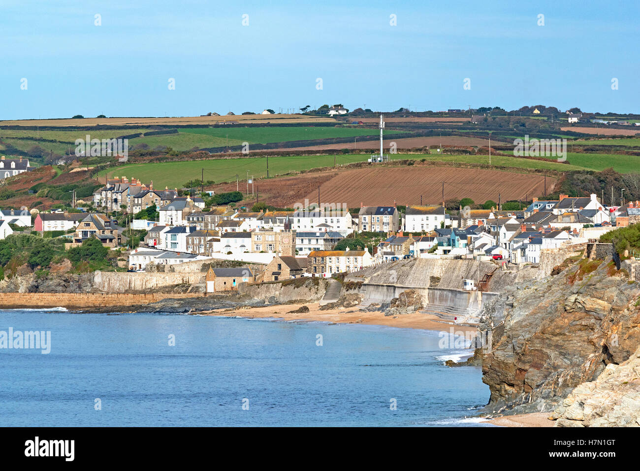 The coastal village of Porthleven near Helston in Cornwall, England, UK Stock Photo