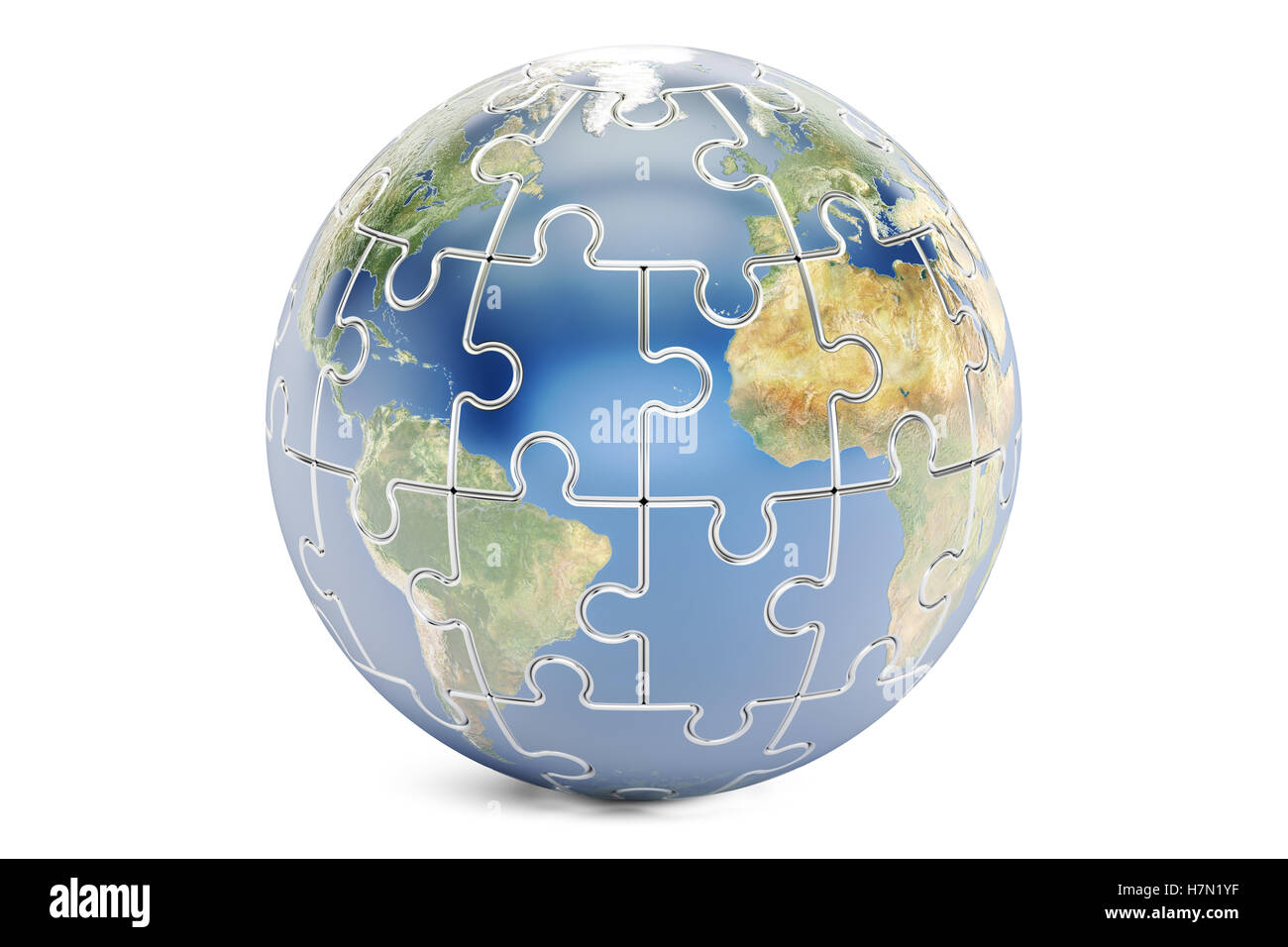 Earth planet from puzzles, 3D rendering isolated on white background Stock  Photo - Alamy