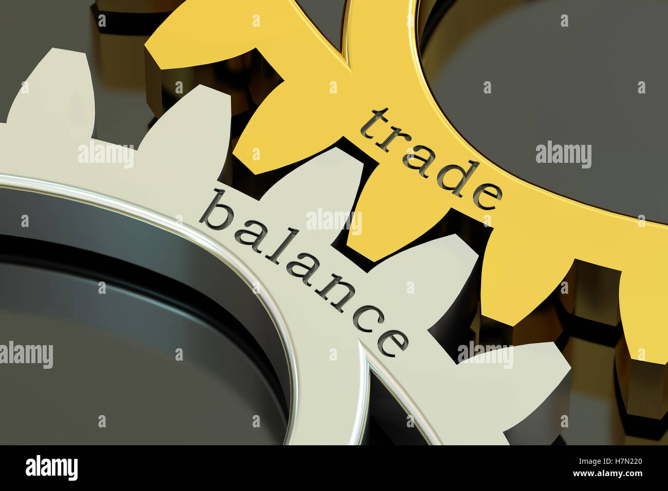 Trade Balance concept on the gearwheels, 3D rendering Stock Photo