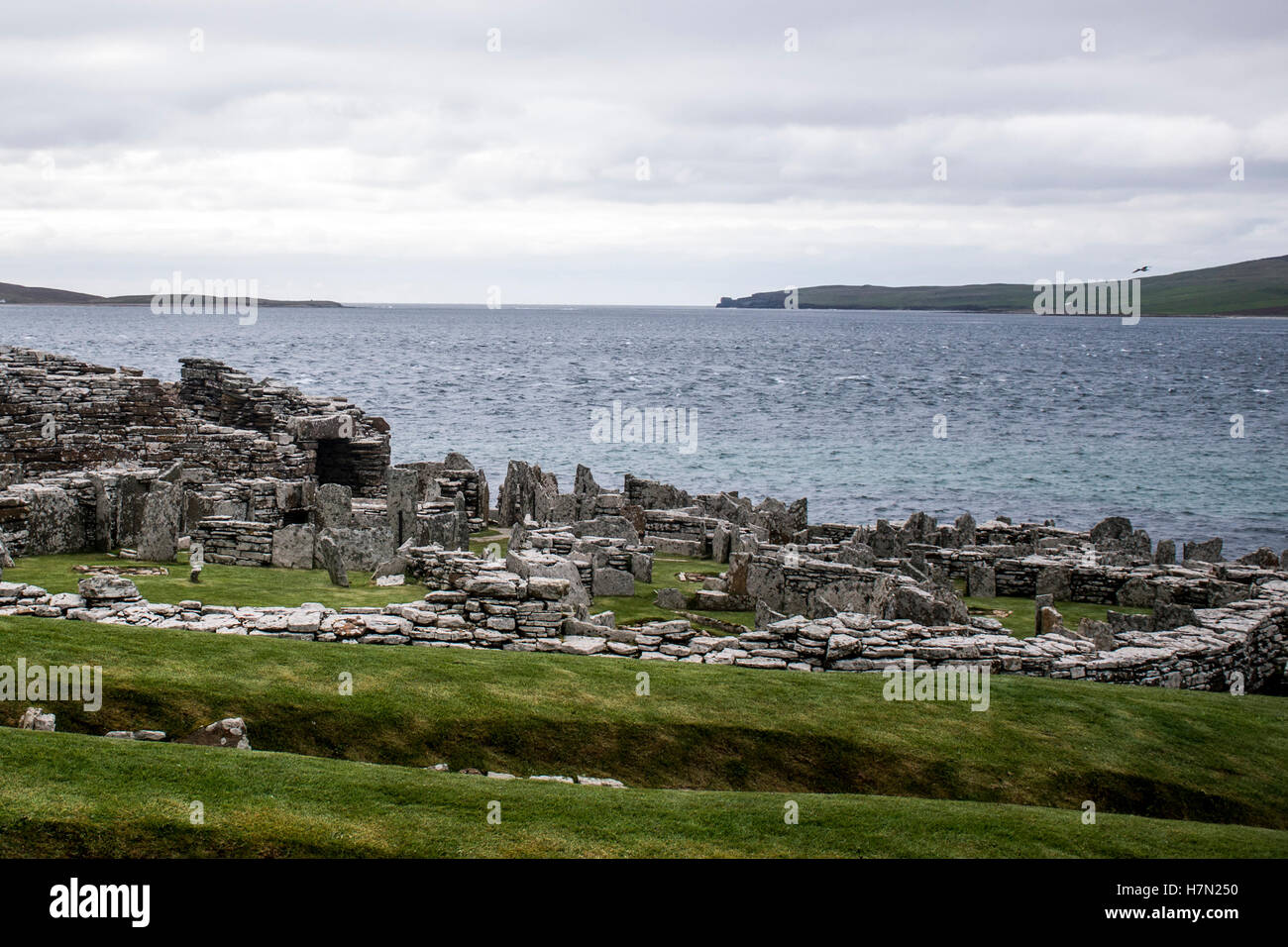 Broch of Gurness an Ancient settlement at Orkney island in Scotland UK