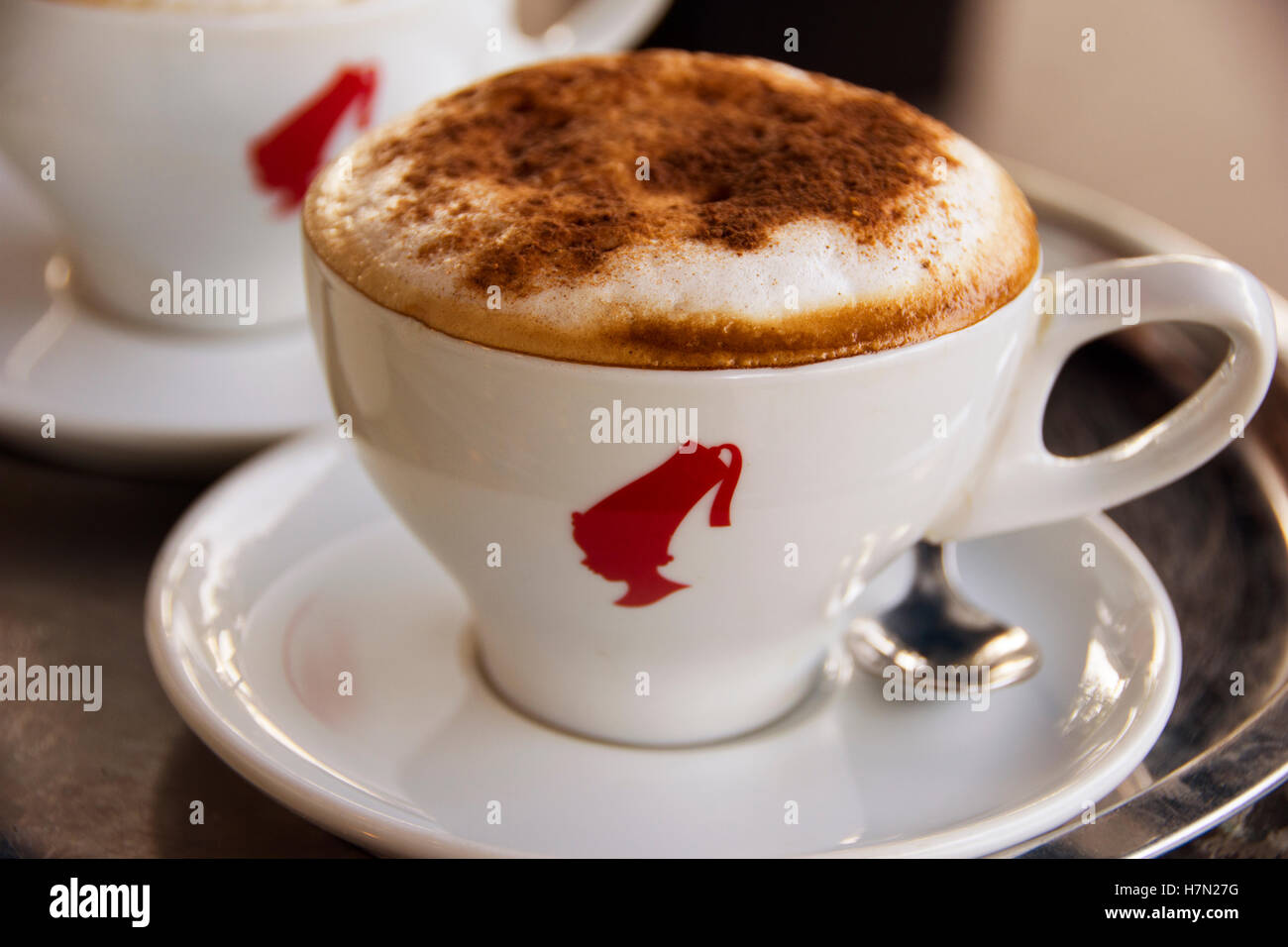 cup of coffee with foam Stock Photo