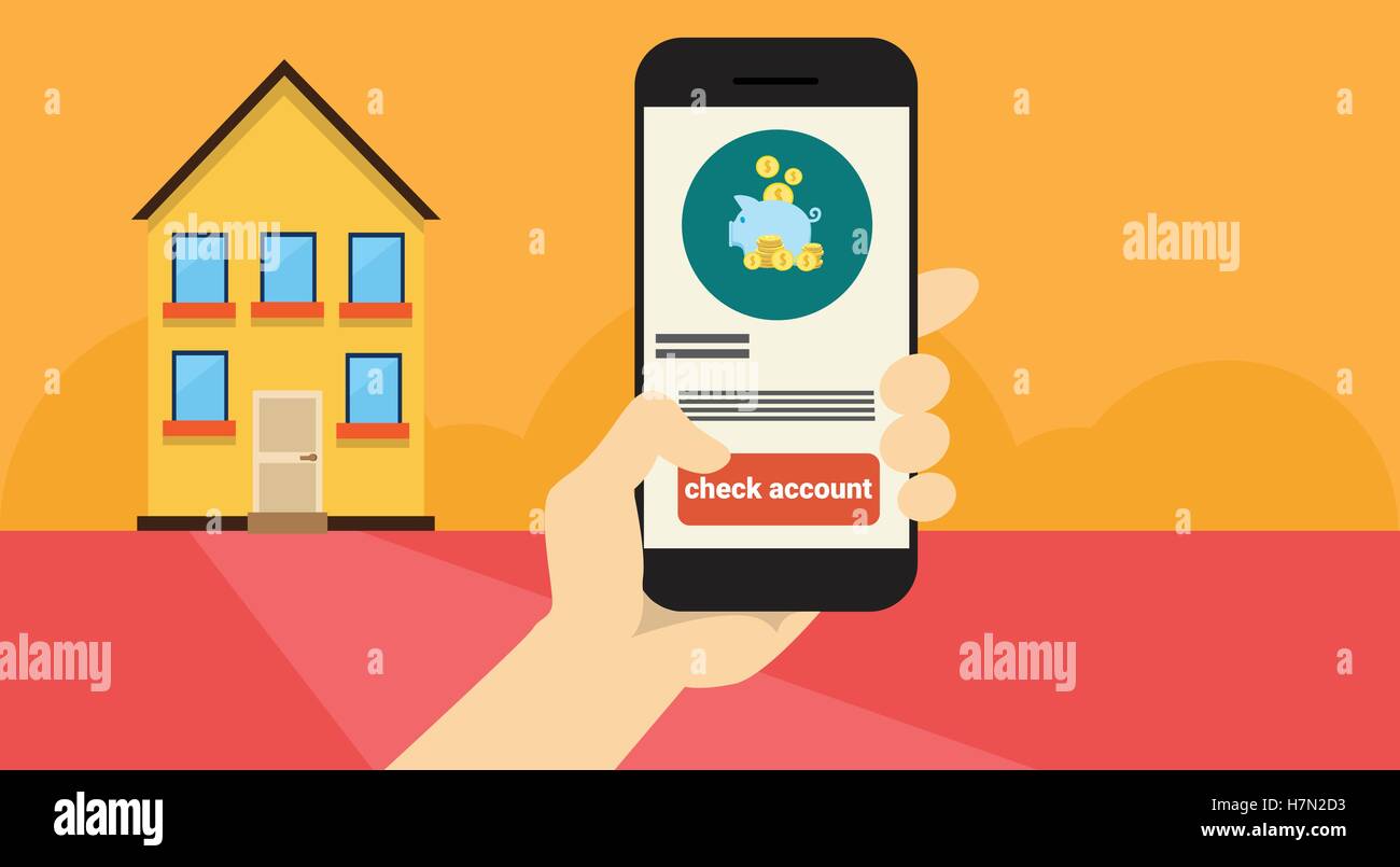 Hand Hold Cell Smart Phone Application Online Banking Payment Banner