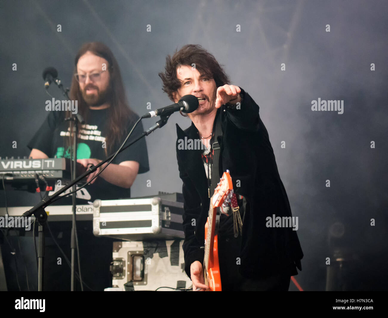 Tommy Scott of the band Space performs at the Victorious festival in Portsmouth, 2016 Stock Photo