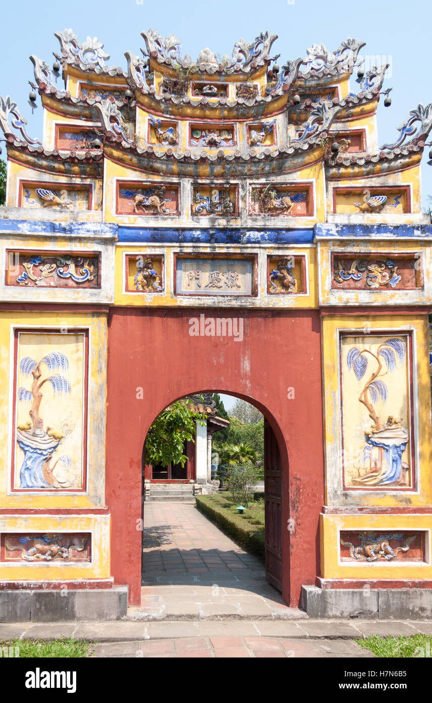 Gate in the Imperial Palace, Hue, Vietnam Stock Photo