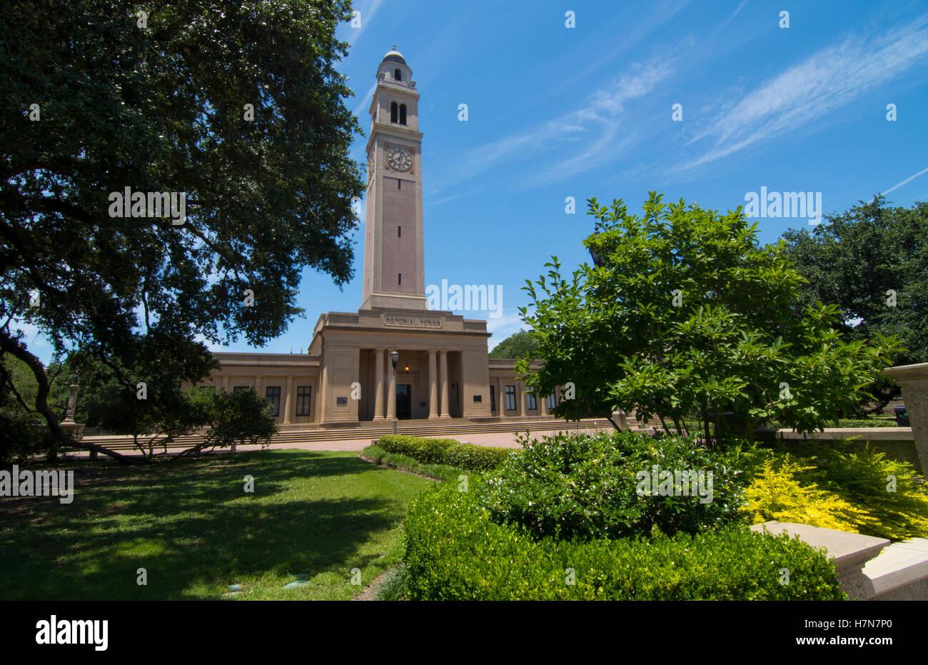 Baton Rouge Louisiana LSU Louisiana State University famous Memorial Tower at LSU Stock Photo