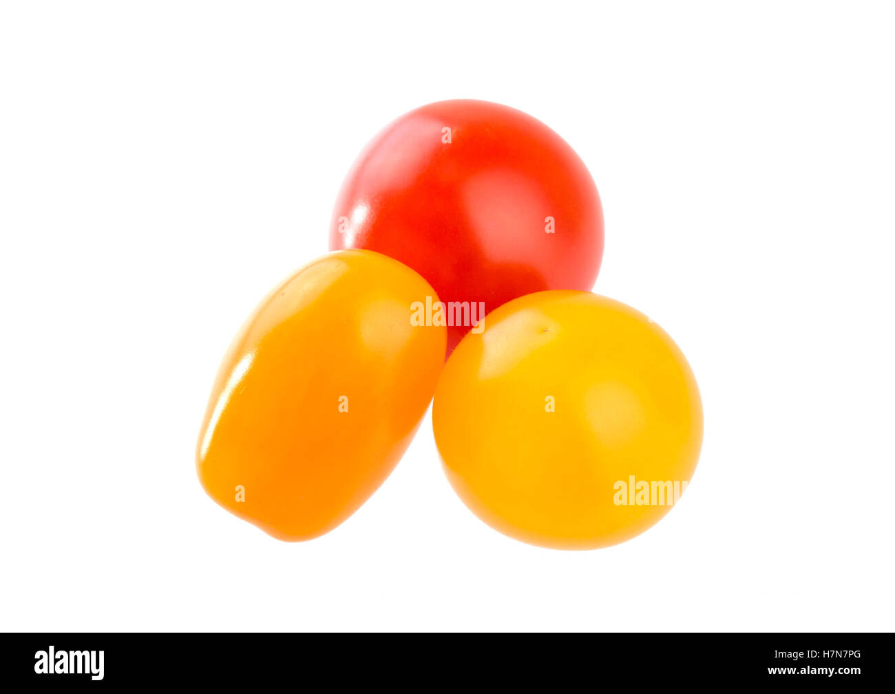 Closeup of Cherry tomato isolated on white background Stock Photo