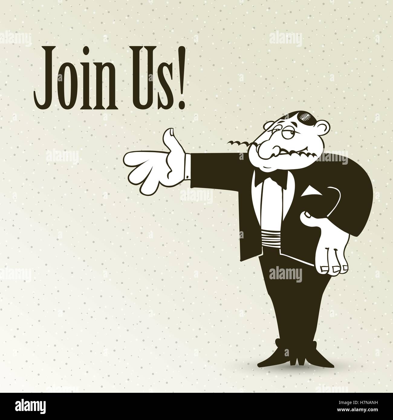 Join us, cartoon concept abstract business. Vector EPS10 illustration