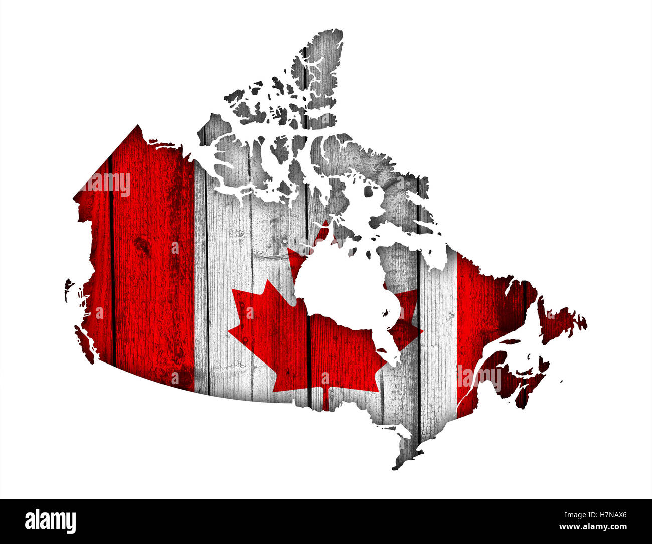 Map and flag of Canada on weathered wood Stock Photo - Alamy