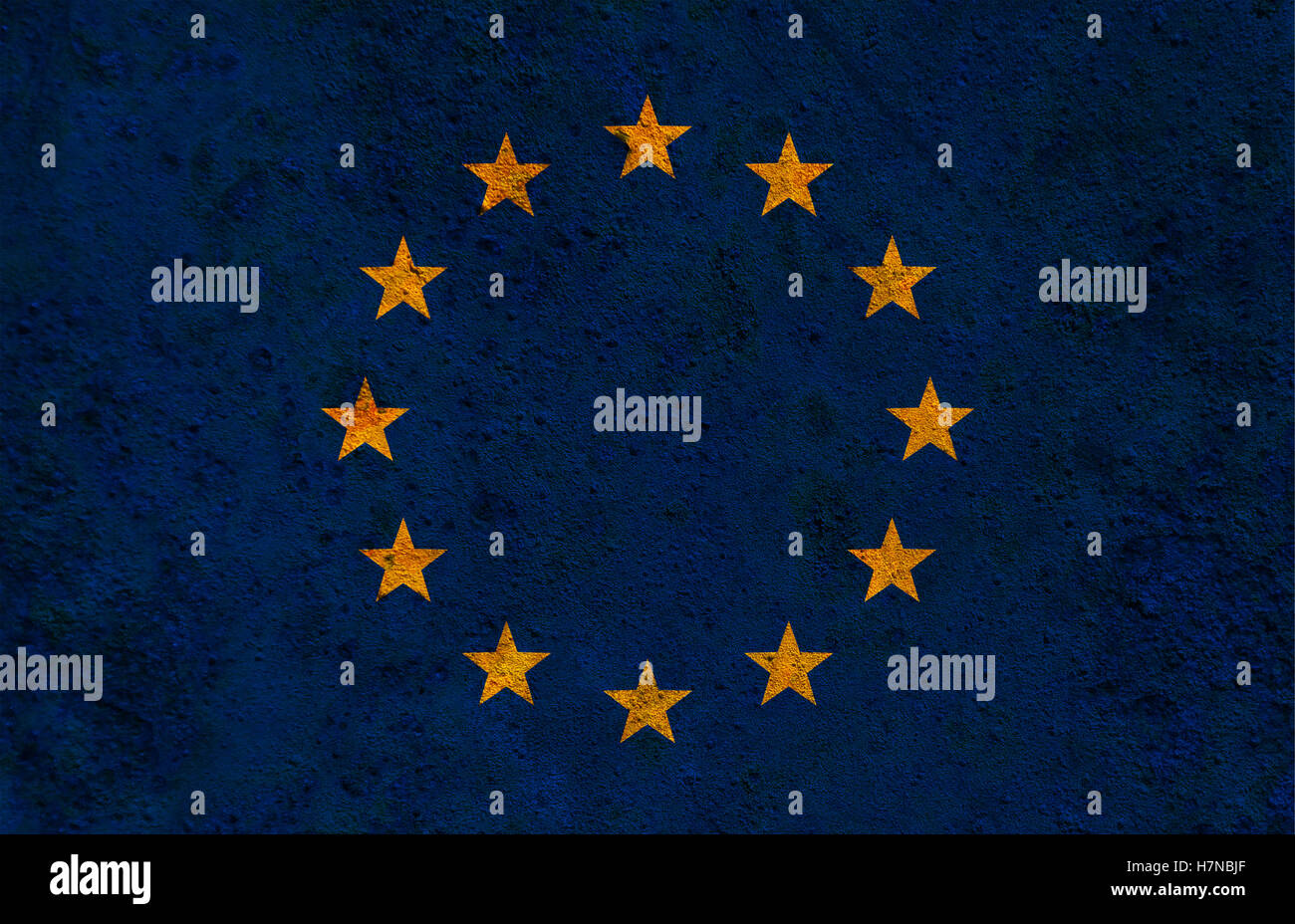 Flag of the EU on rusty metal Stock Photo - Alamy