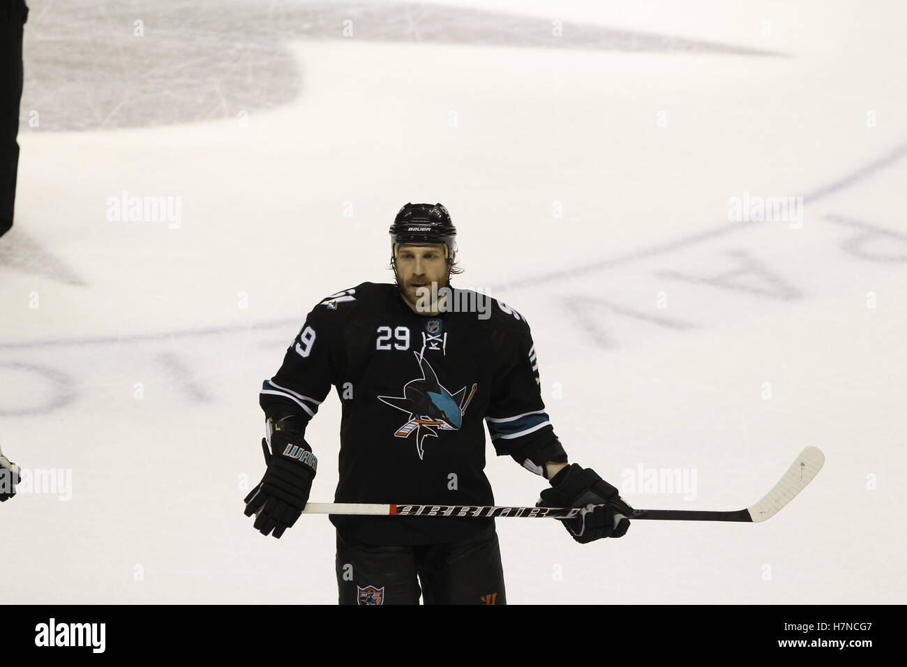 May 20, 2011; San Jose, CA, USA; during the third period of game three of the western conference finals of the 2011 Stanley Cup playoffs at HP Pavilion. San Jose defeated Vancouver 4-1. Stock Photo