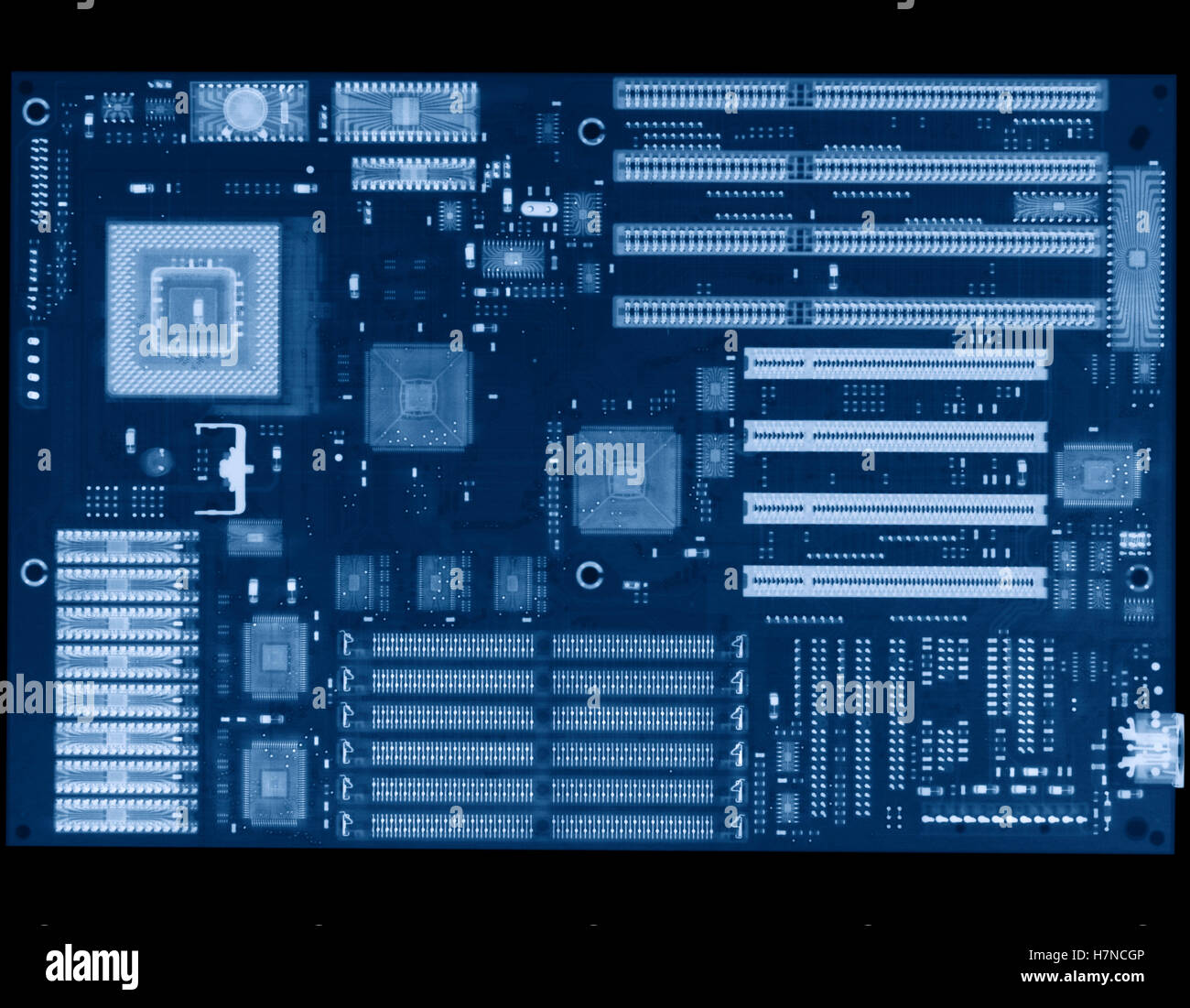 xray of computer mother board Stock Photo Alamy
