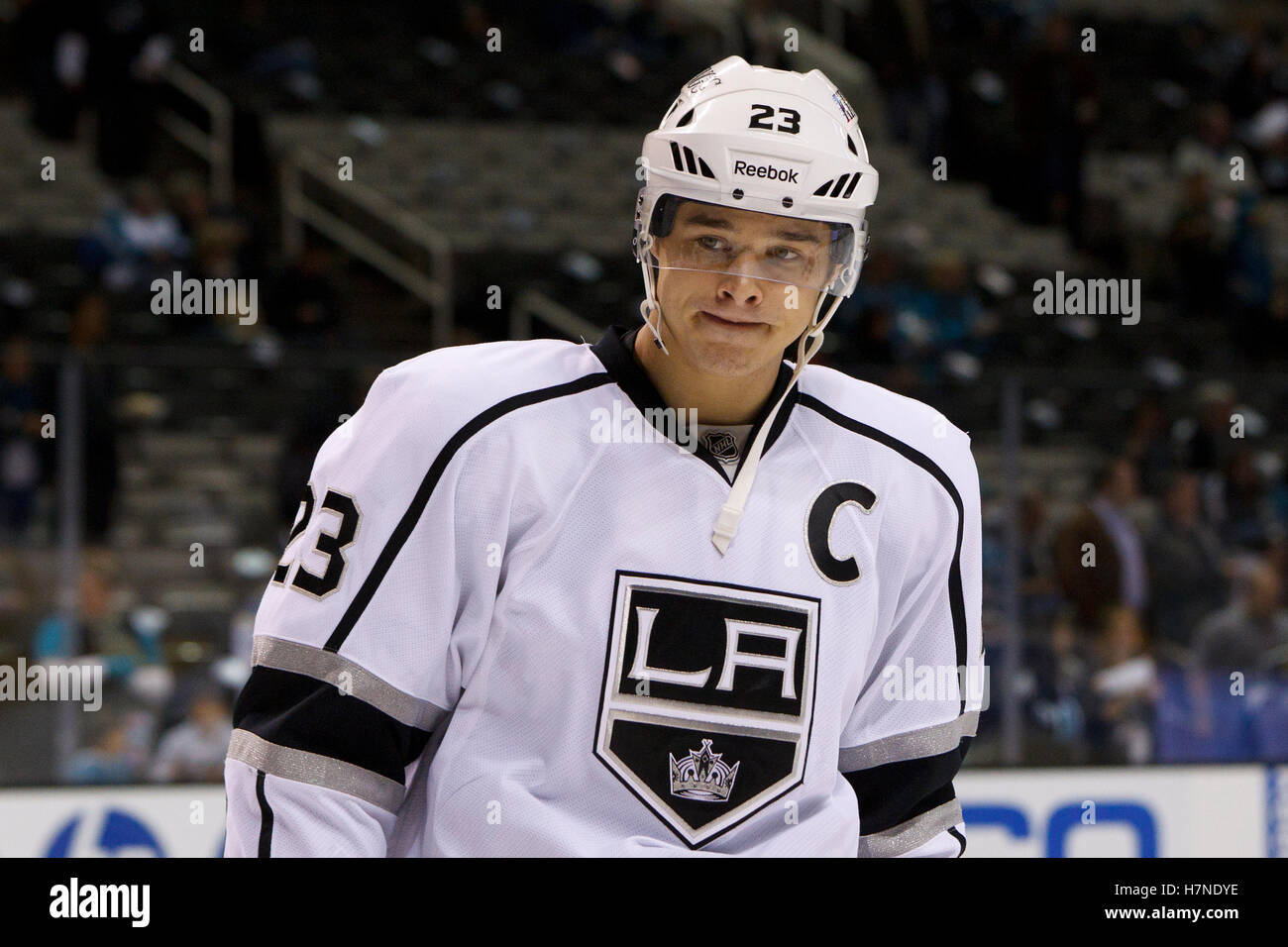 Youth Los Angeles Kings Dustin Brown #23 White Away Jersey