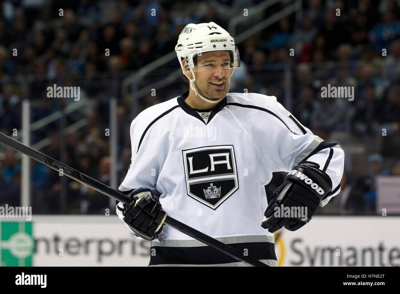 Los Angeles Kings right wing Justin Williams (14) celebrates after