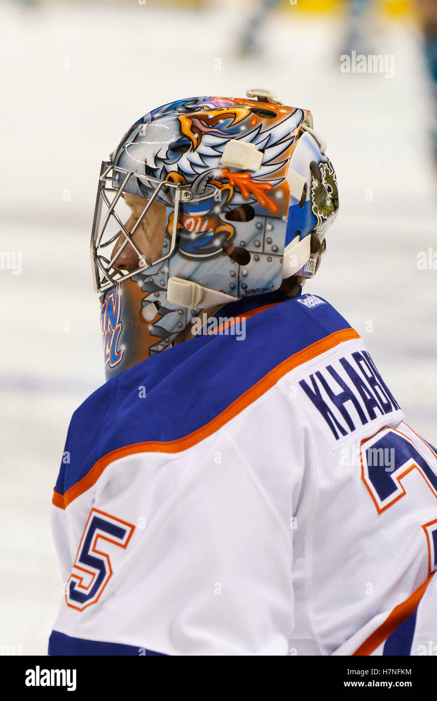 Dec 17, 2011; San Jose, CA, USA; Edmonton Oilers goalie Nikolai ...