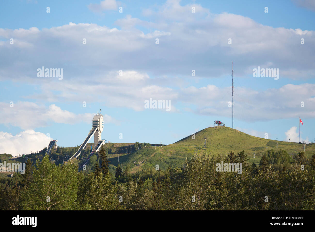 WinSport Canada Olympic Park (COP) with ski jump, venue for 1988 Olympics now used for athletic training and public recreation Stock Photo