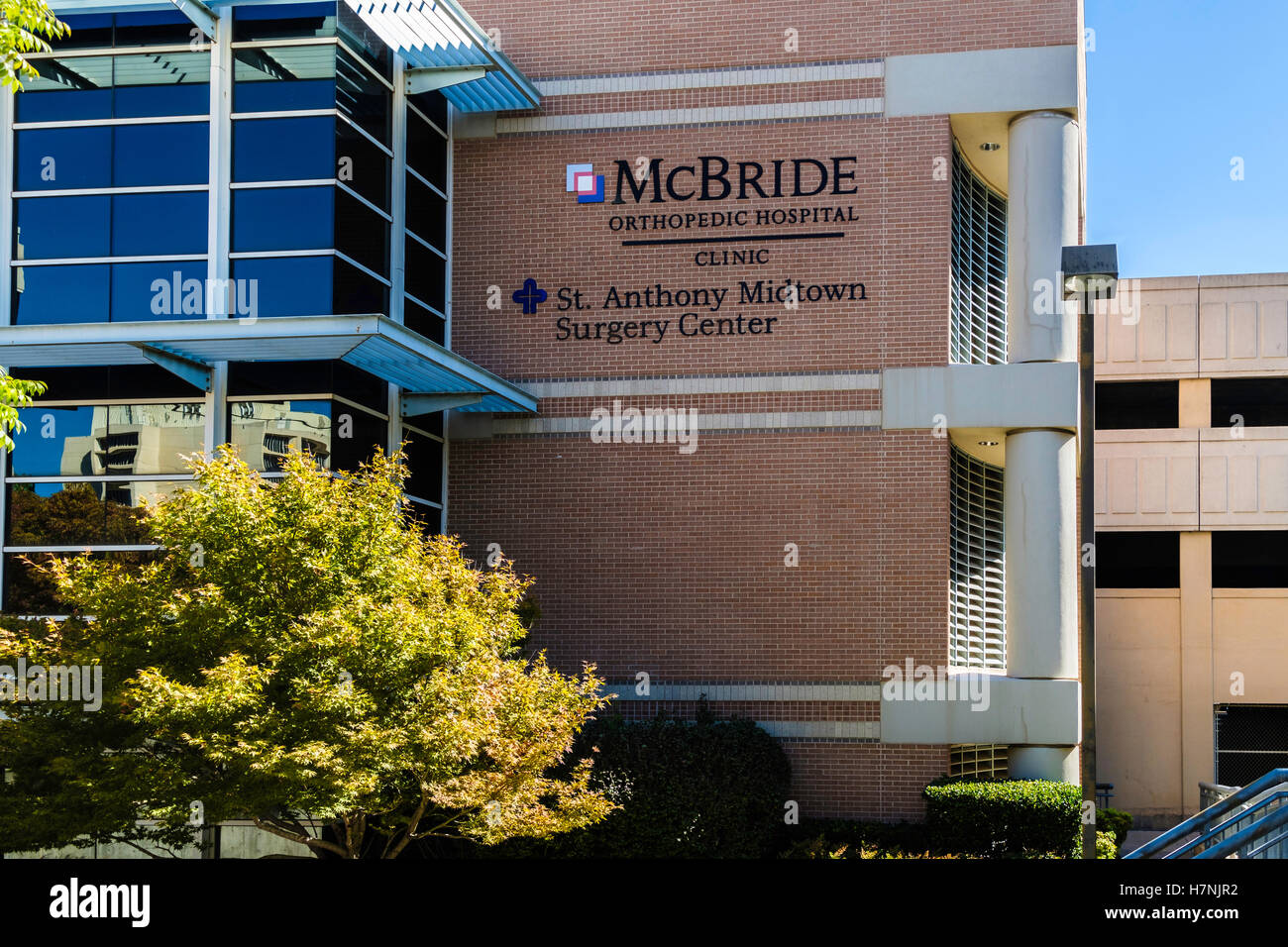 Exterior of McBride Orthopedic Hospital in Midtown, Oklahoma City, Oklahoma, USA. Stock Photo