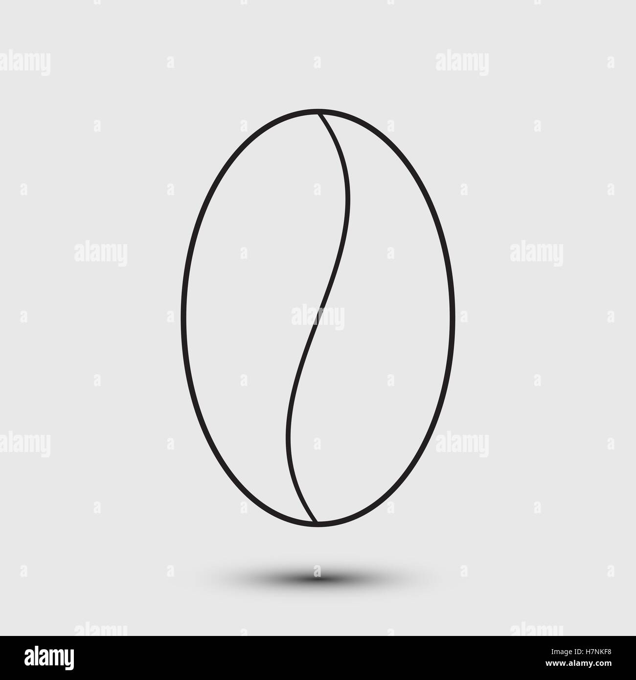 Coffee bean vector sketch icon isolated on background. Hand drawn ...