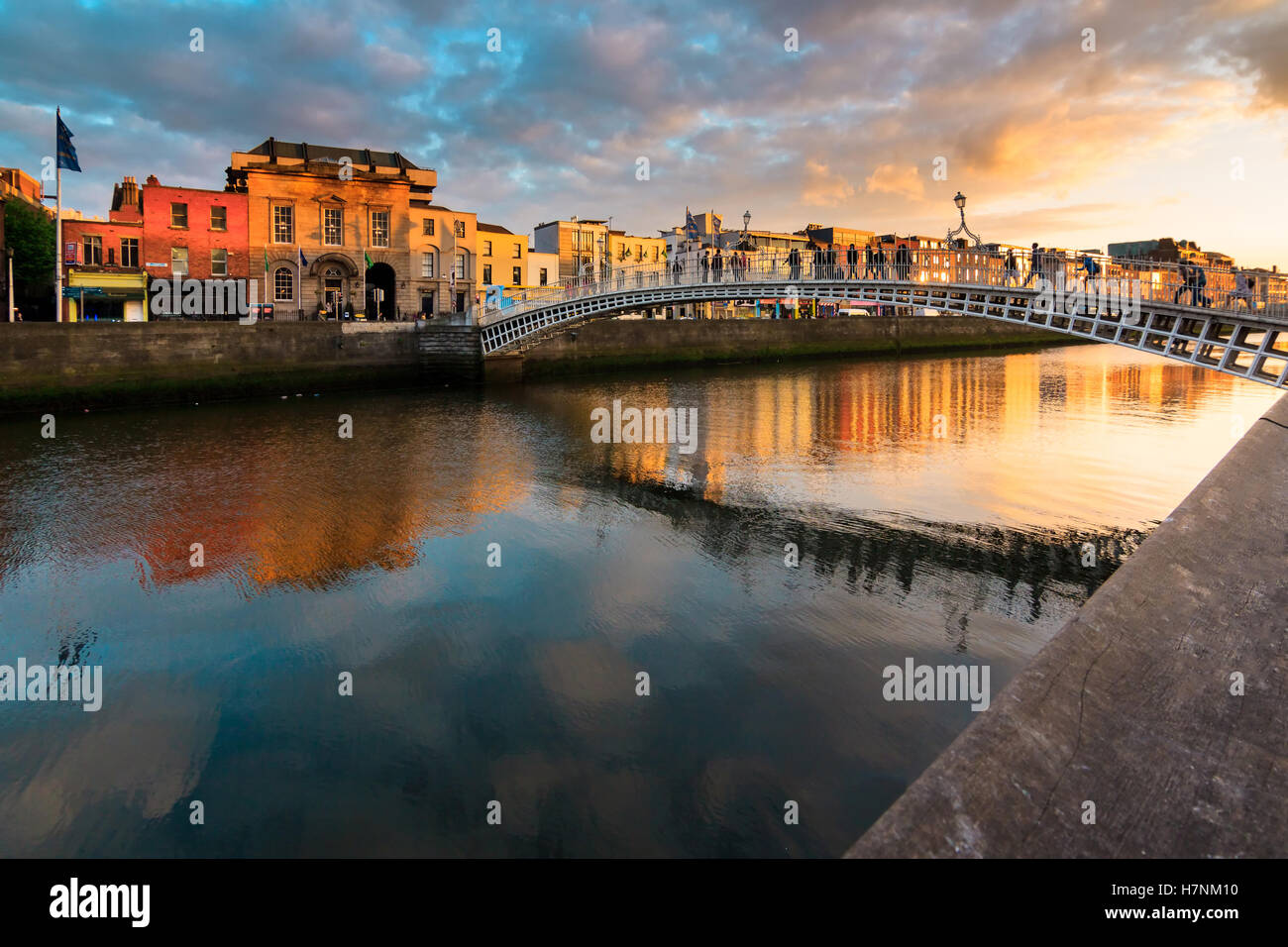 Ha'Penny Bridge, Dublin, Ireland. Stock Photo