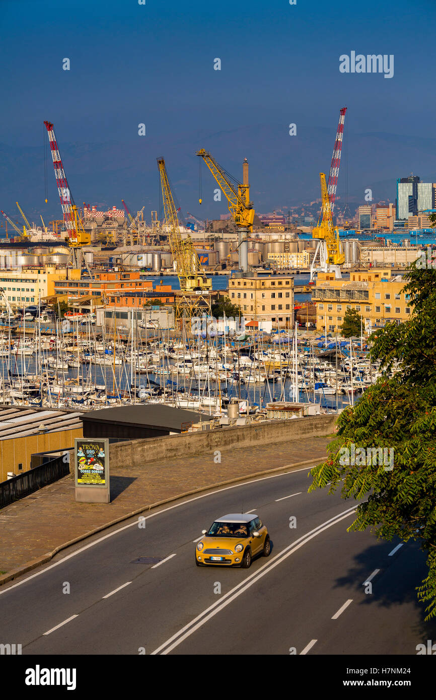 The harbour of Genoa. Mediterranean Sea. Liguria, Italy Europe Stock Photo