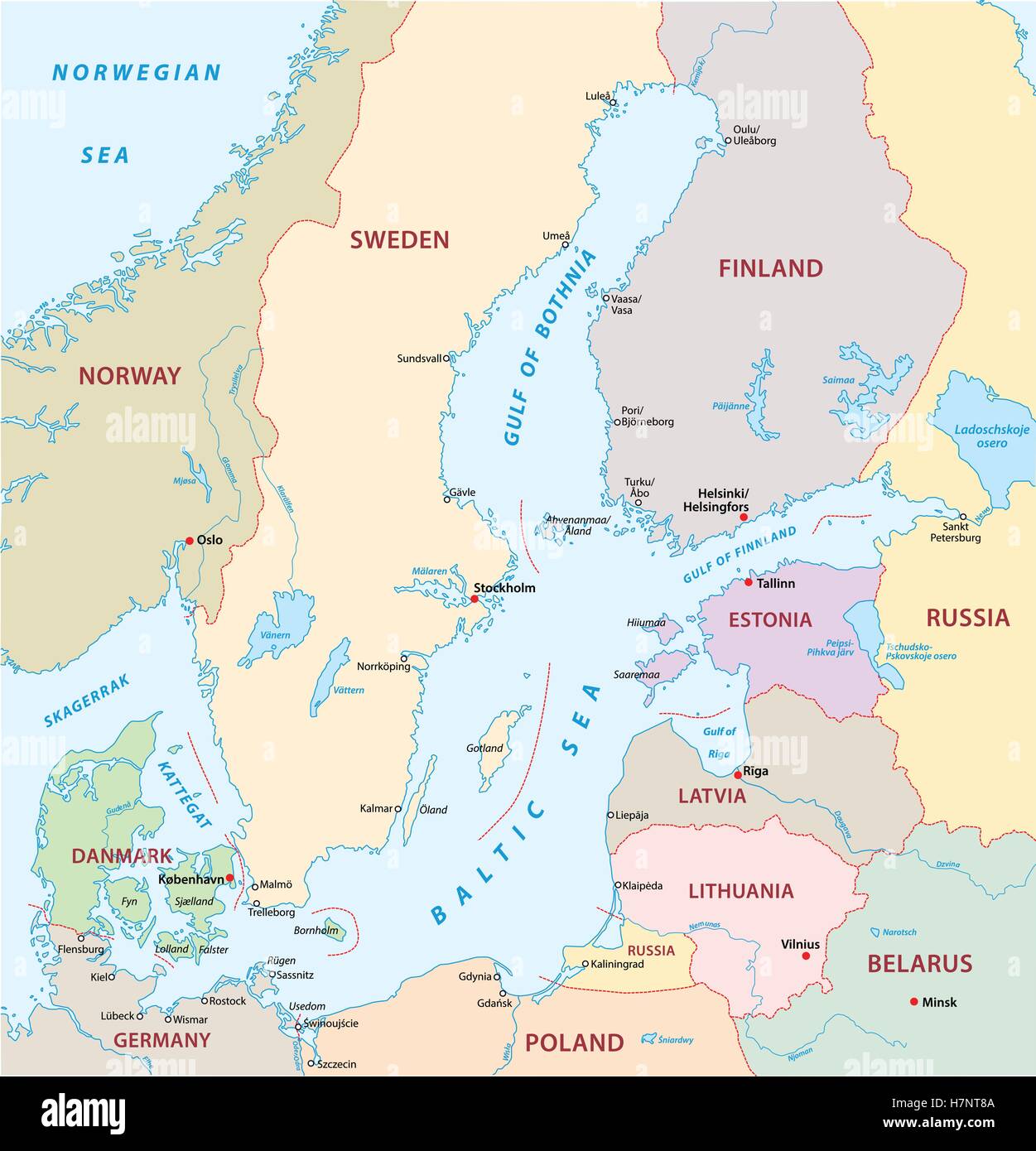 Baltic sea map hi-res stock photography and images - Alamy