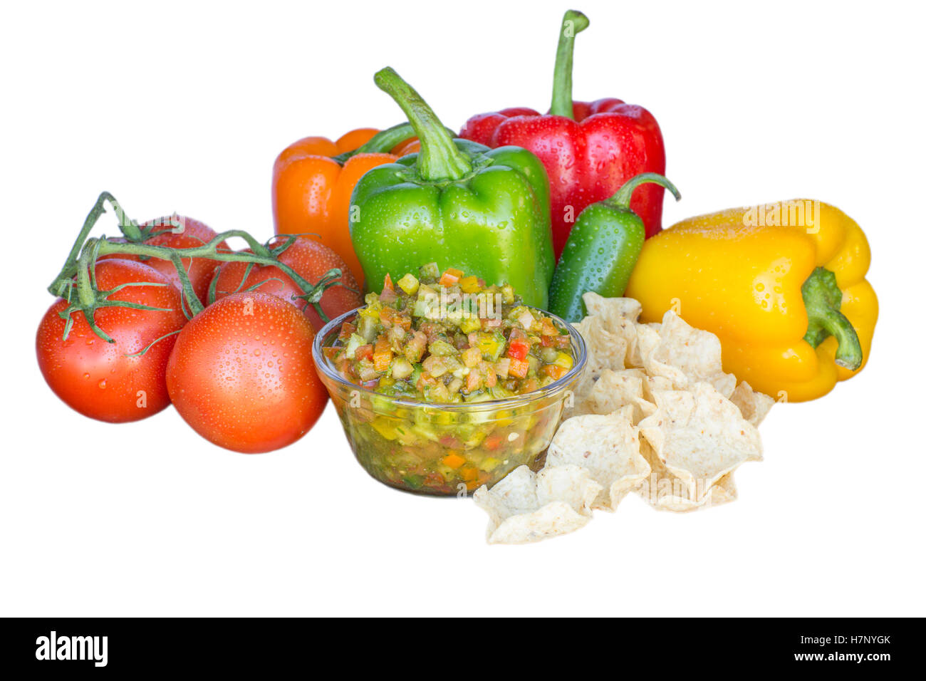 Fresh Salsa And Chips Stock Photo Alamy