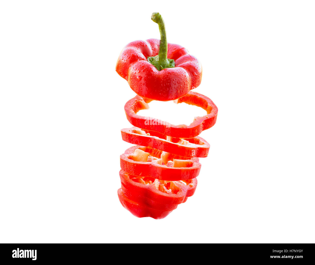 Isolated Red Pepper Stack Stock Photo