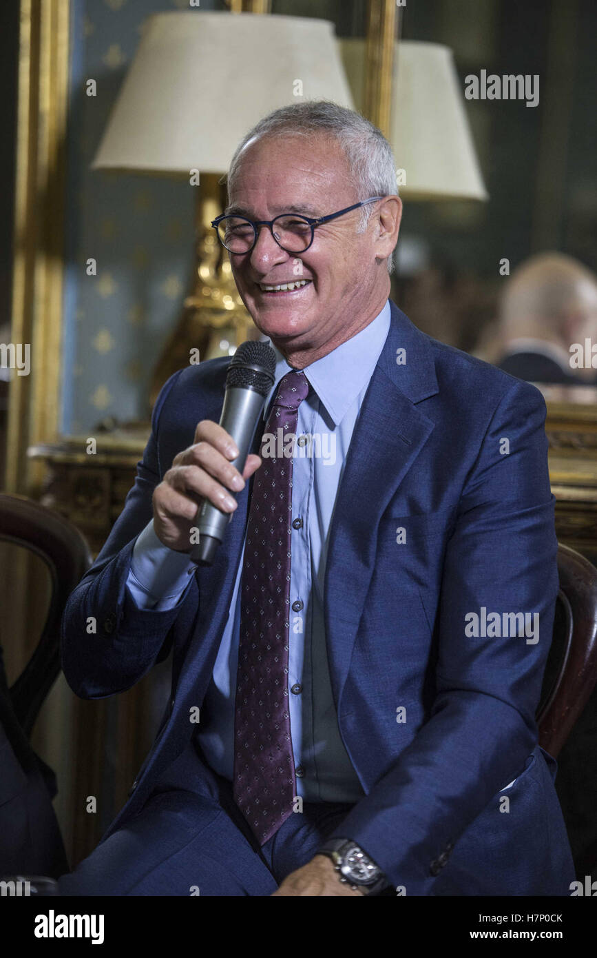 Claudio Ranieri is presented with the 'Maecenas of Sport' award in Rome  Featuring: Claudio Ranieri Where: Rome, Italy When: 06 Oct 2016 Credit: IPA/WENN.com  **Only available for publication in UK, USA, Germany, Austria, Switzerland** Stock Photo