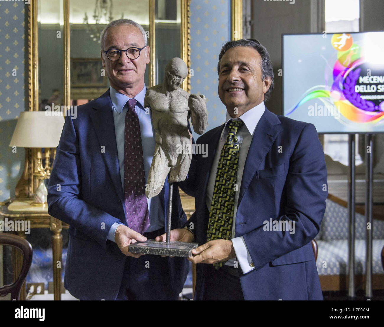 Claudio Ranieri is presented with the 'Maecenas of Sport' award in Rome  Featuring: Claudio Ranieri Where: Rome, Italy When: 06 Oct 2016 Credit: IPA/WENN.com  **Only available for publication in UK, USA, Germany, Austria, Switzerland** Stock Photo