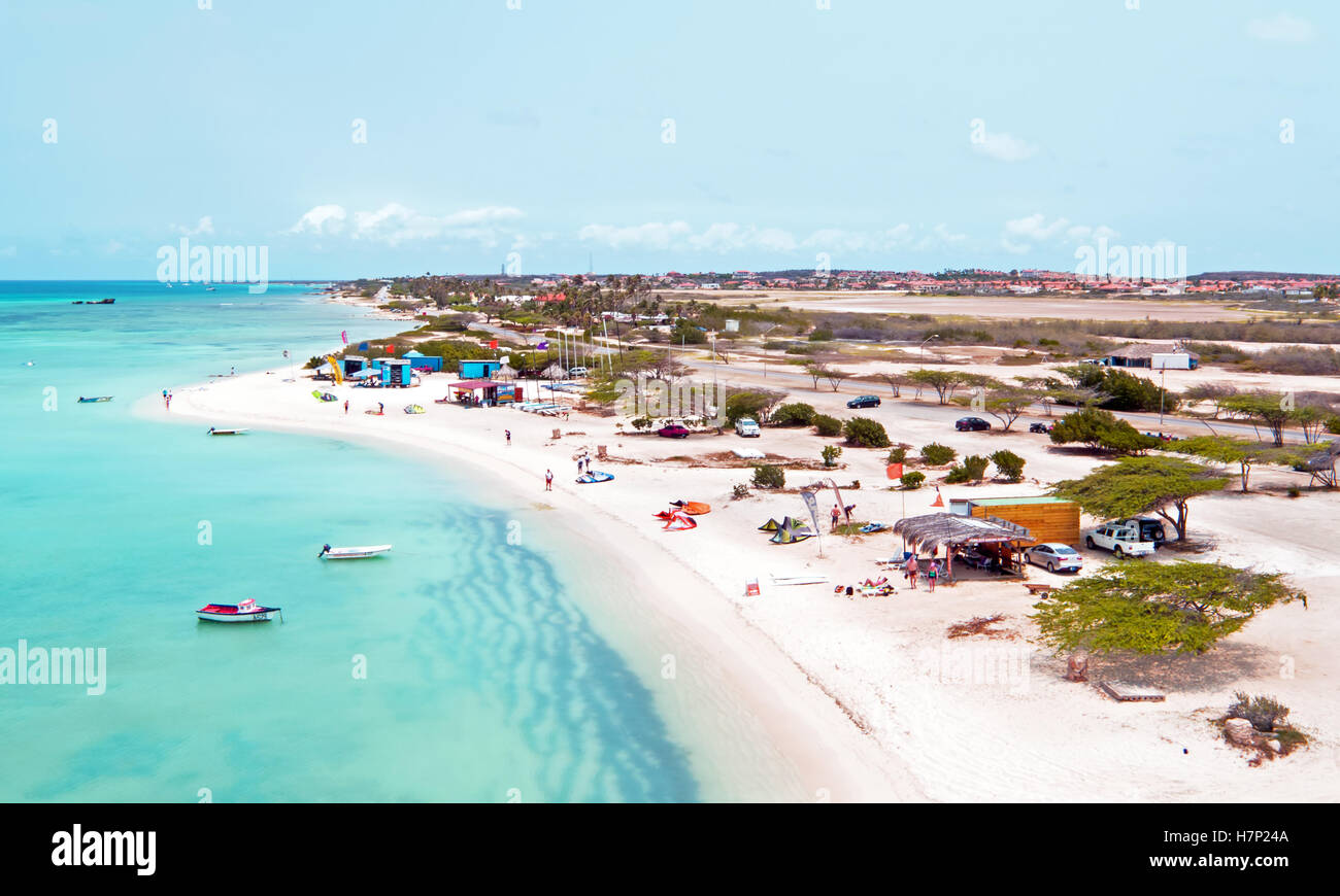 Aerial from Aruba at Fisherman's Huts in the Caribbean Stock Photo Alamy