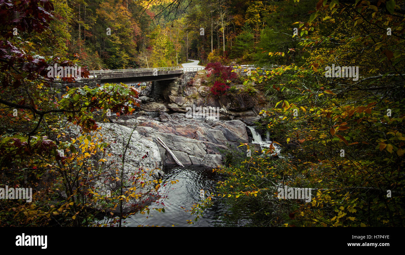 Great Smoky Mountains Road Trip. Bridge over the roadside Sinks